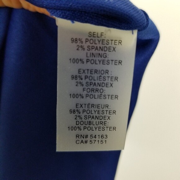 Guess Women Bodycon Dress Mini Ruched Side Short Sleeve Cobalt Blue 0 - Picture 6 of 6